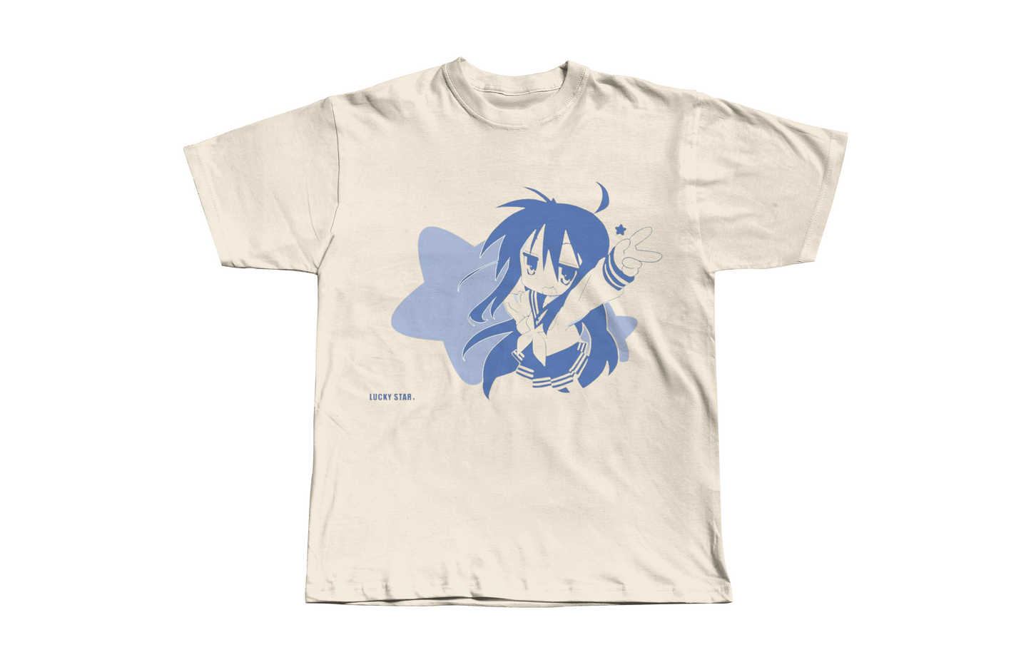 Lucky Star Konata Blue Print Heavyweight Boxy Tee