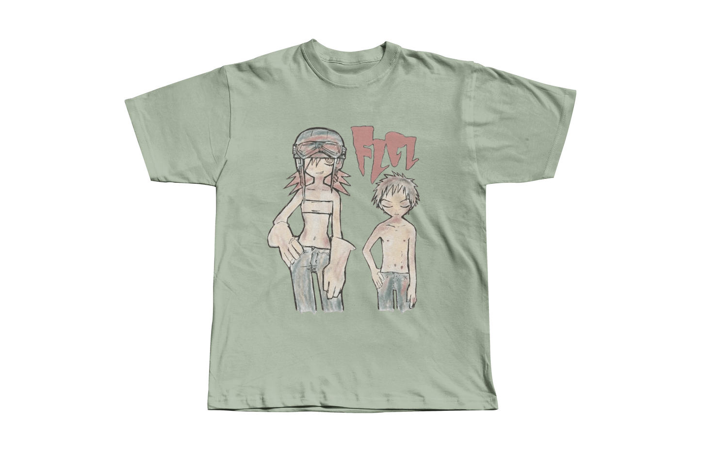 FLCL Manga Watercolor Heavyweight Boxy Tee