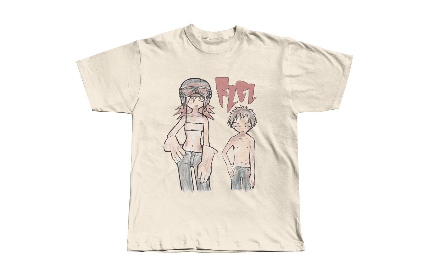 FLCL Manga Watercolor Heavyweight Boxy Tee