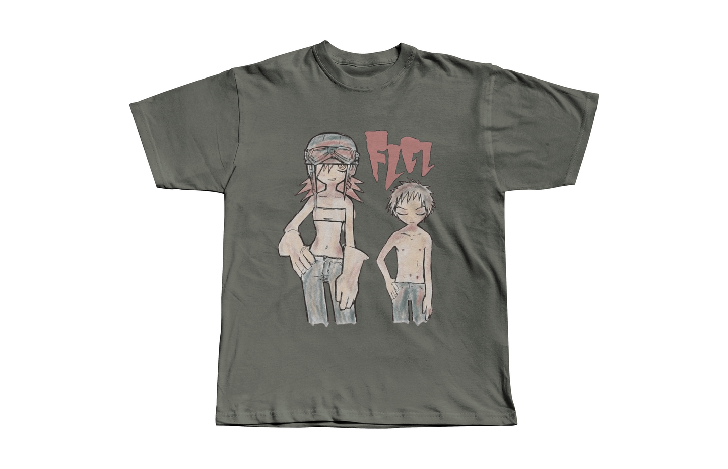 FLCL Manga Watercolor Heavyweight Boxy Tee