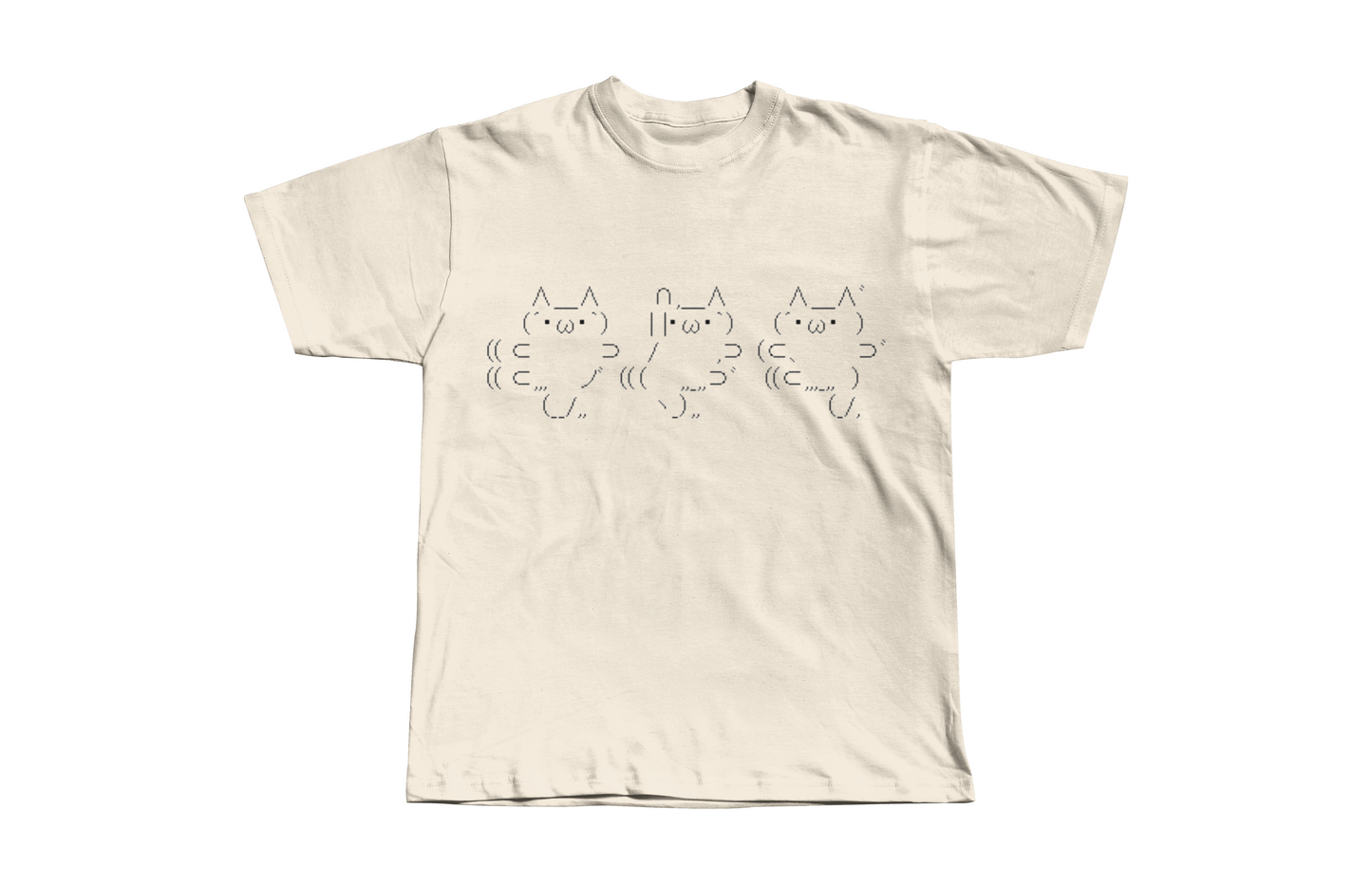Kaomoji Neko Dance Ascii Art Heavyweight Boxy Tee
