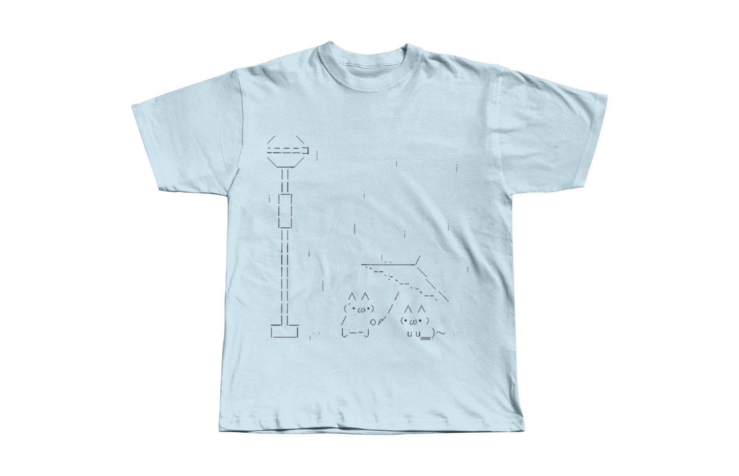 Kaomojis in the rain Ascii Art Heavyweight Boxy Tee