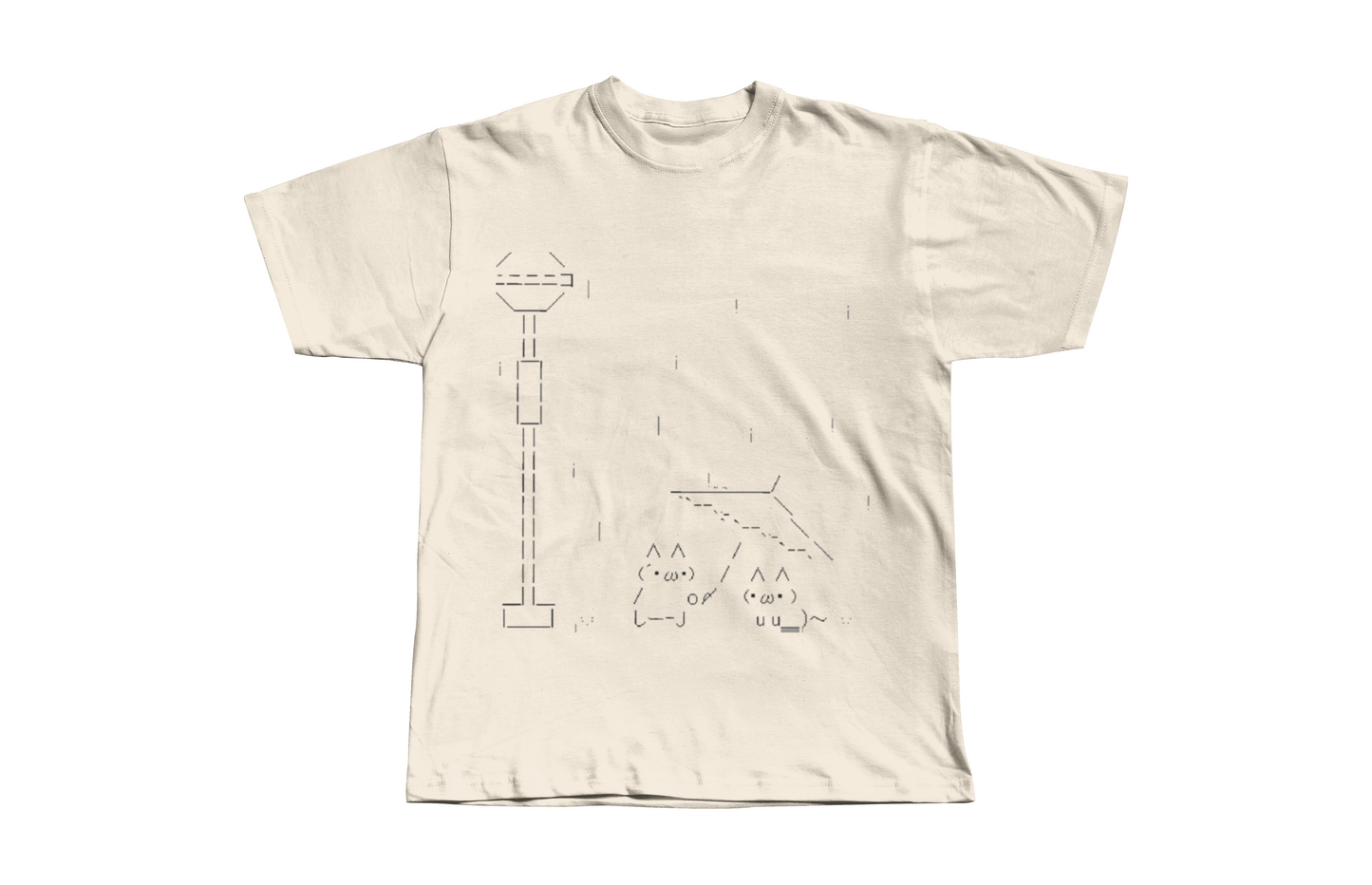 Kaomojis in the rain Ascii Art Heavyweight Boxy Tee