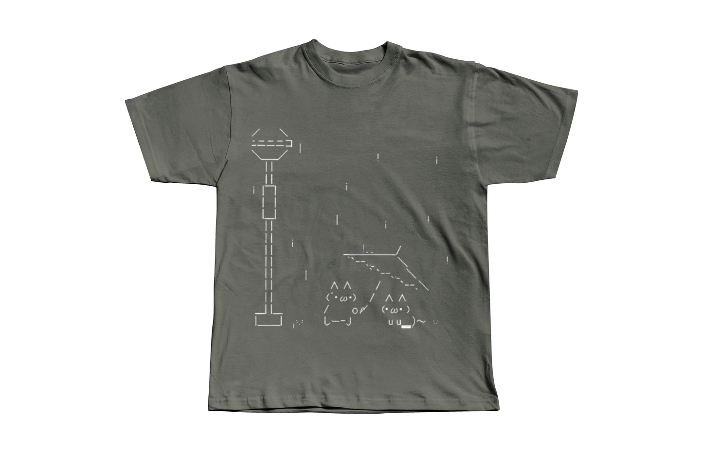Kaomojis in the rain Ascii Art Heavyweight Boxy Tee