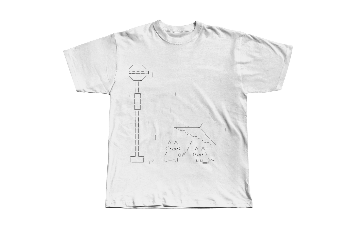 Kaomojis in the rain Ascii Art Heavyweight Boxy Tee