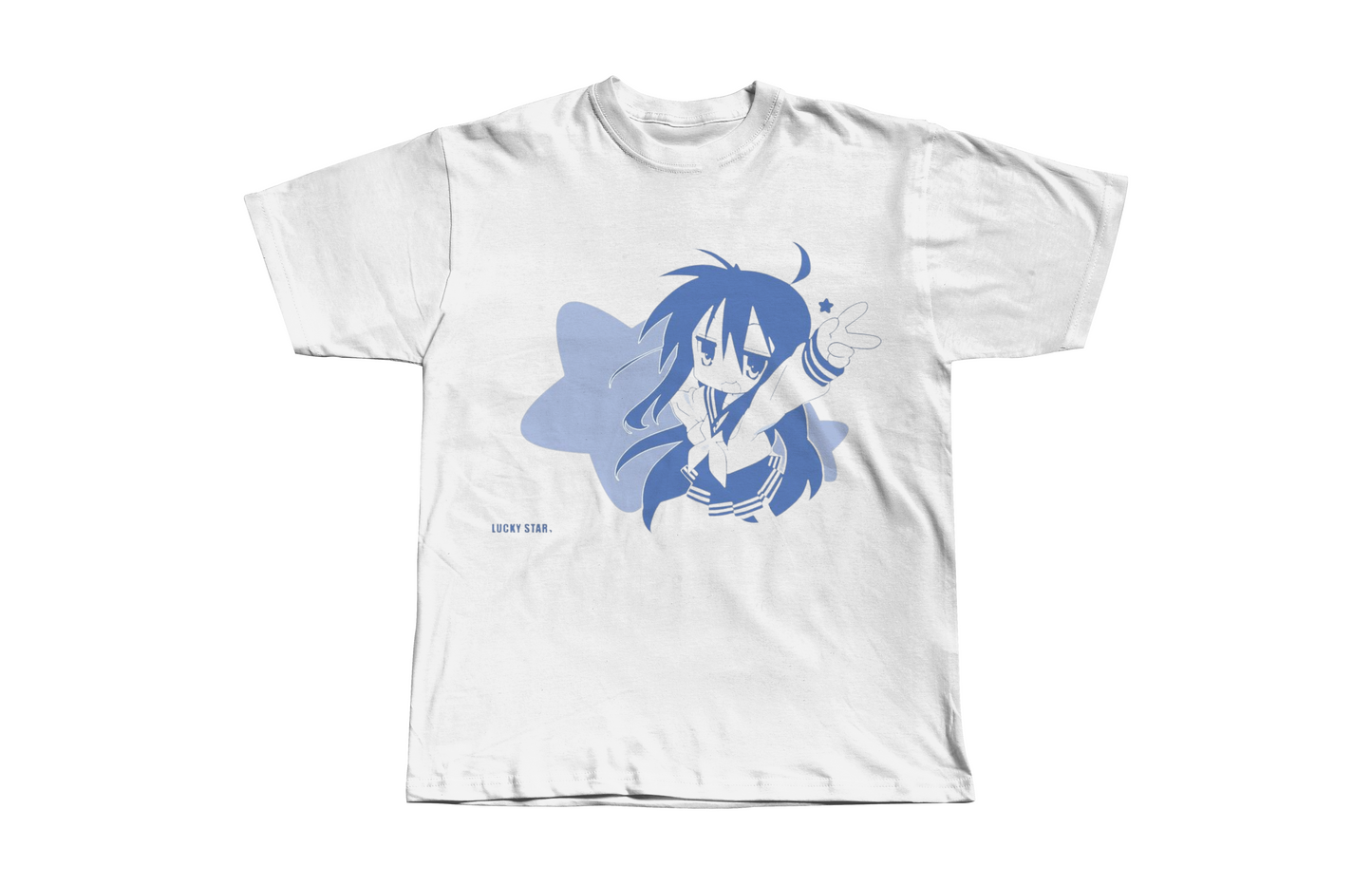 Lucky Star Konata Blue Print Heavyweight Boxy Tee
