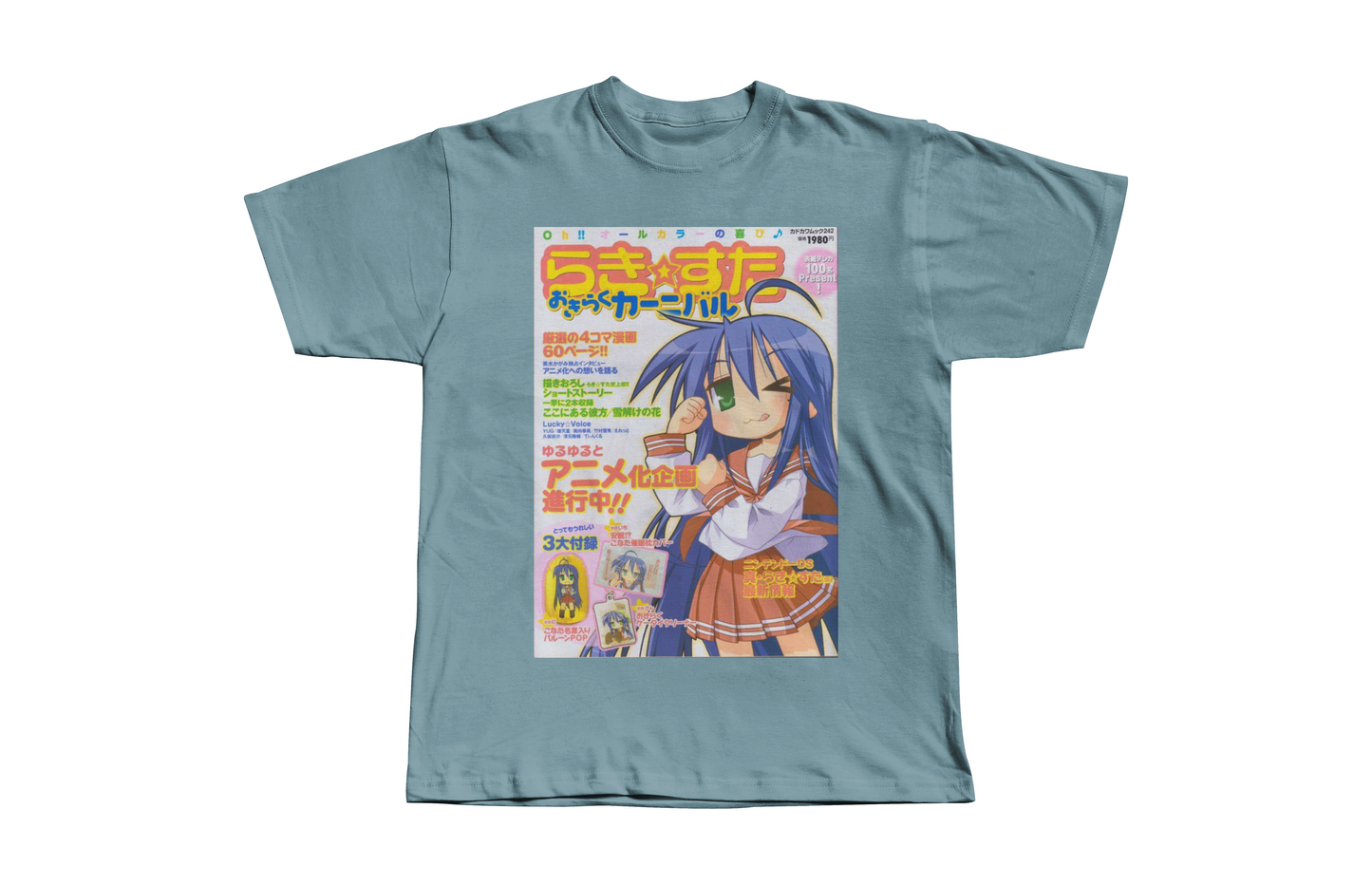 Lucky Star Konata Izumi Magazine Print Heavyweight Boxy Tee