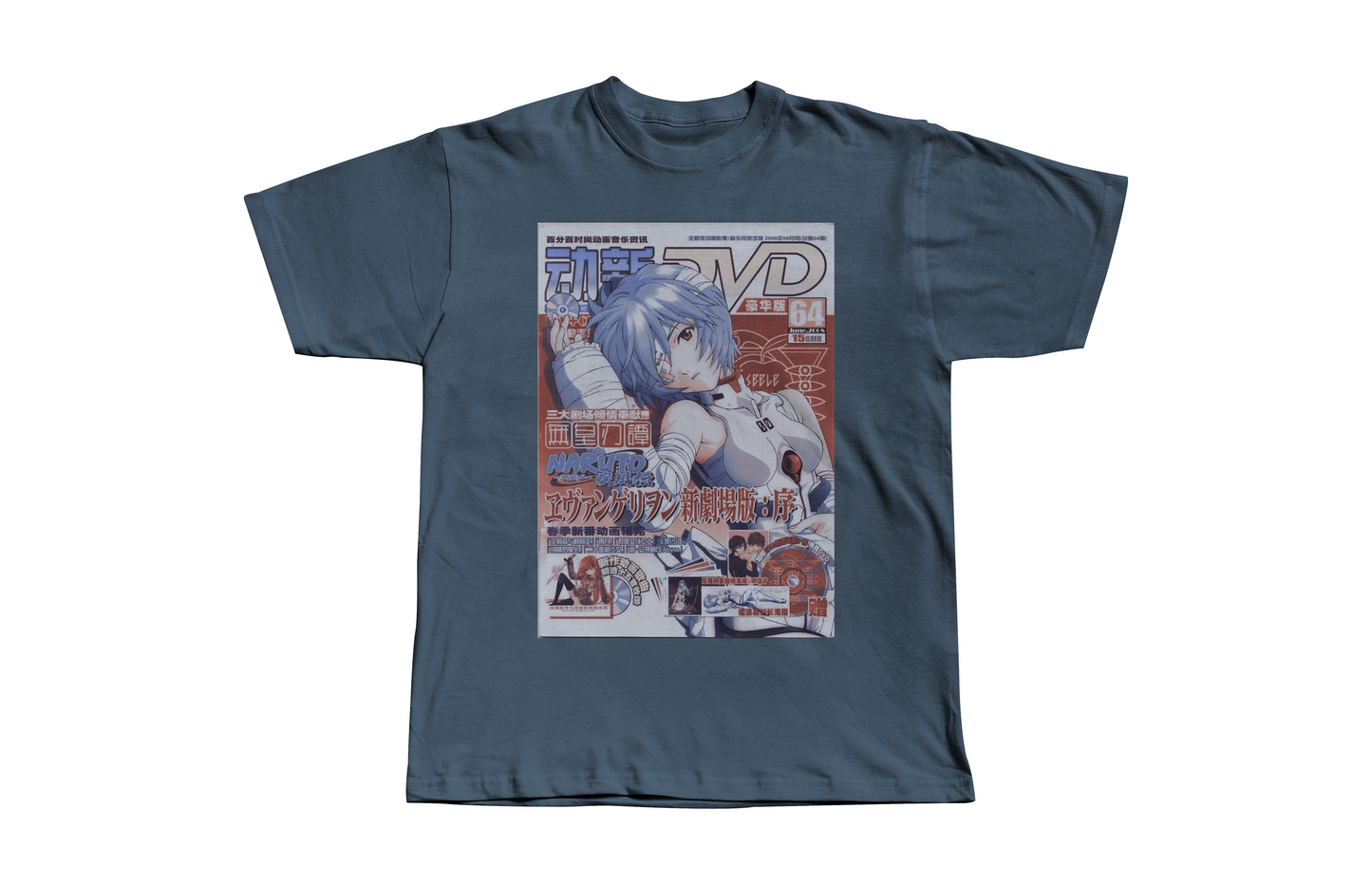 Rei Ayanami Magazine Print Heavyweight Boxy Tee
