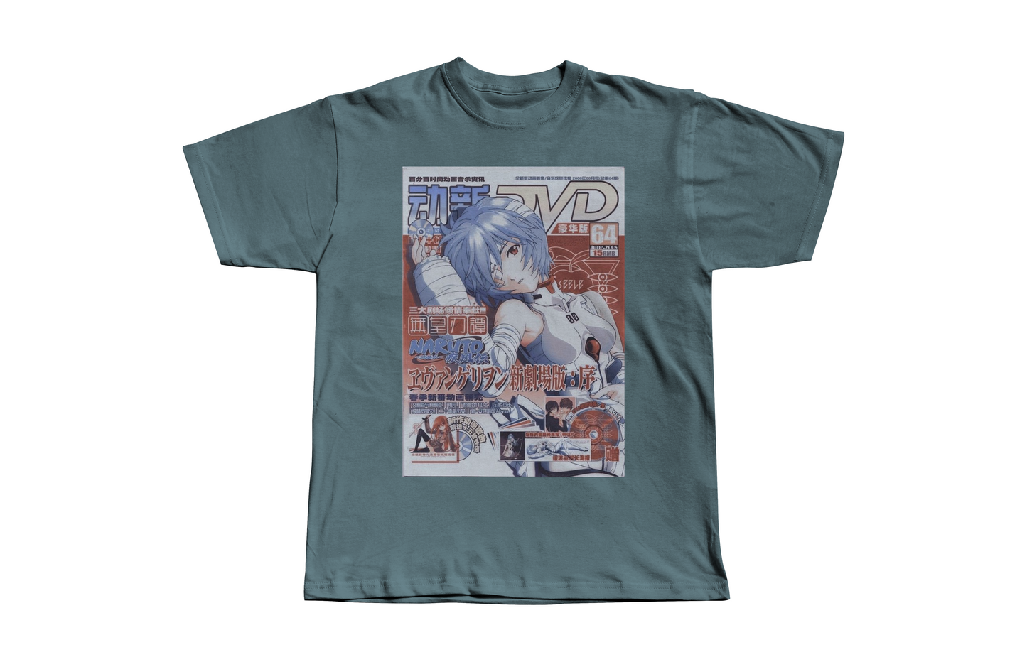 Rei Ayanami Magazine Print Heavyweight Boxy Tee