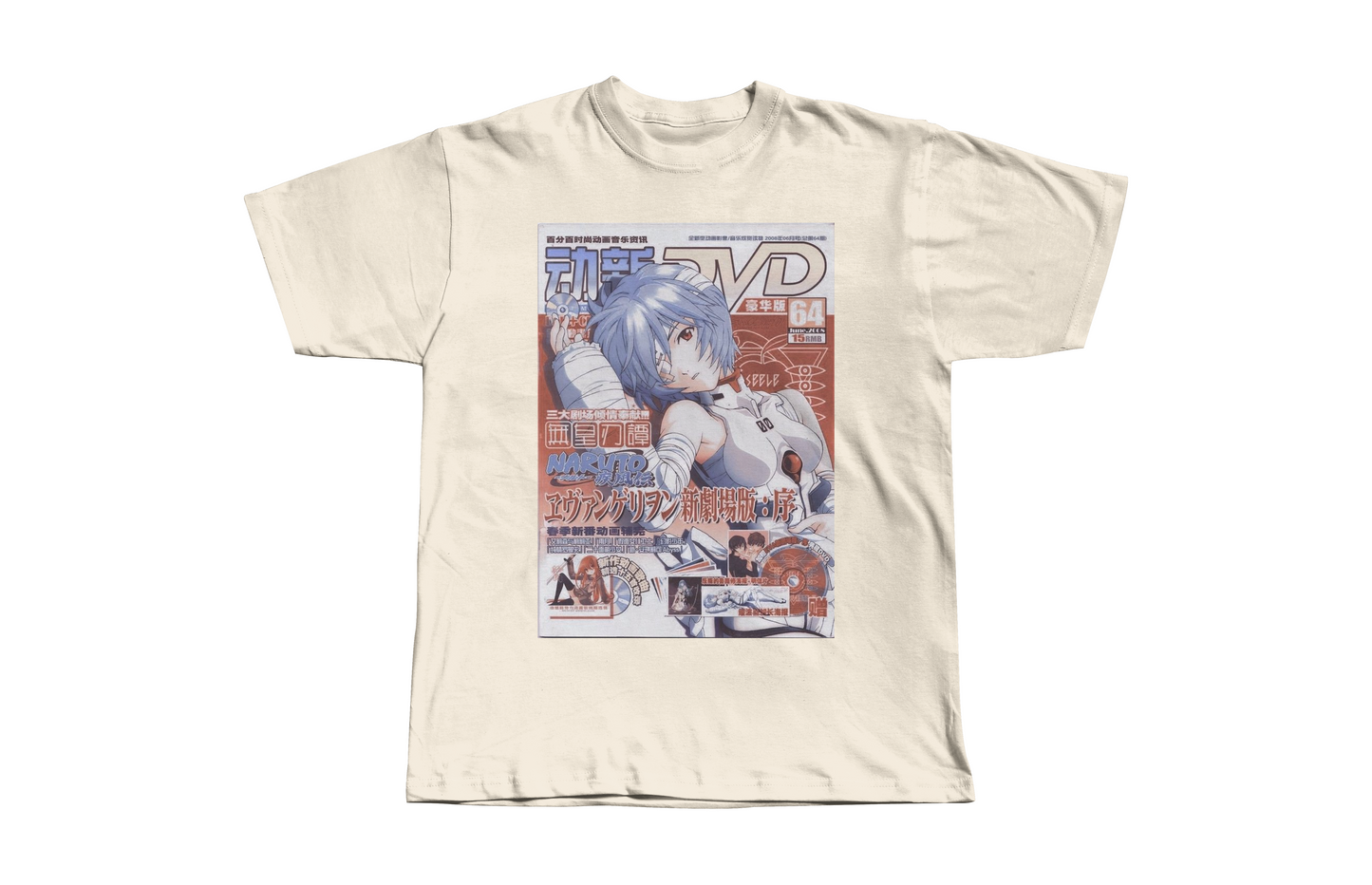 Rei Ayanami Magazine Print Heavyweight Boxy Tee
