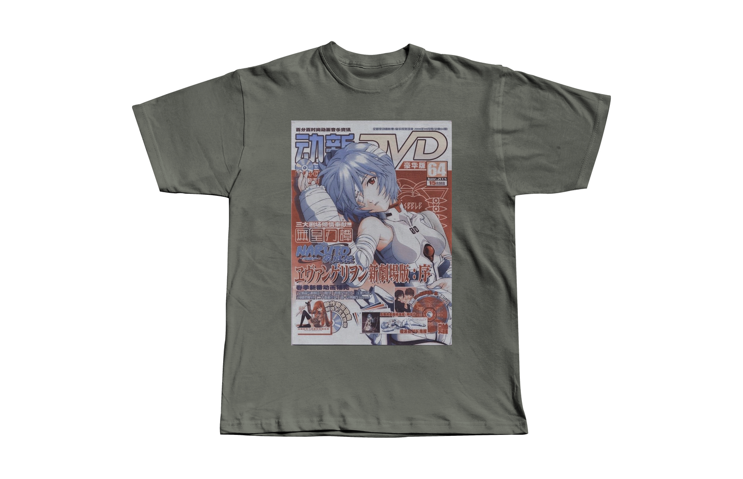 Rei Ayanami Magazine Print Heavyweight Boxy Tee